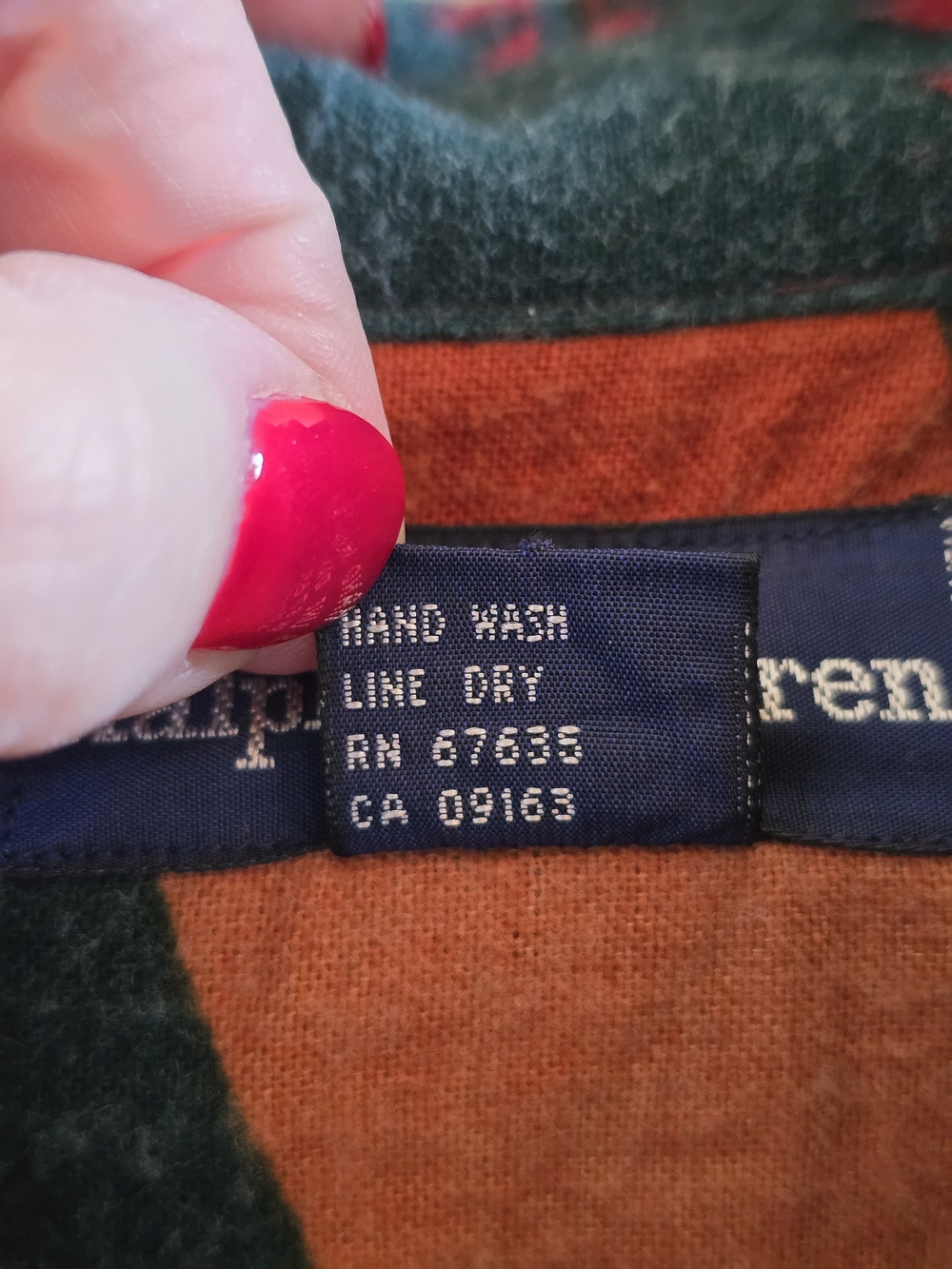 Vintage Ralph Lauren Aztec Flannel Button-Down Shirt, 90s, Sz M - Picture 8 of 8
